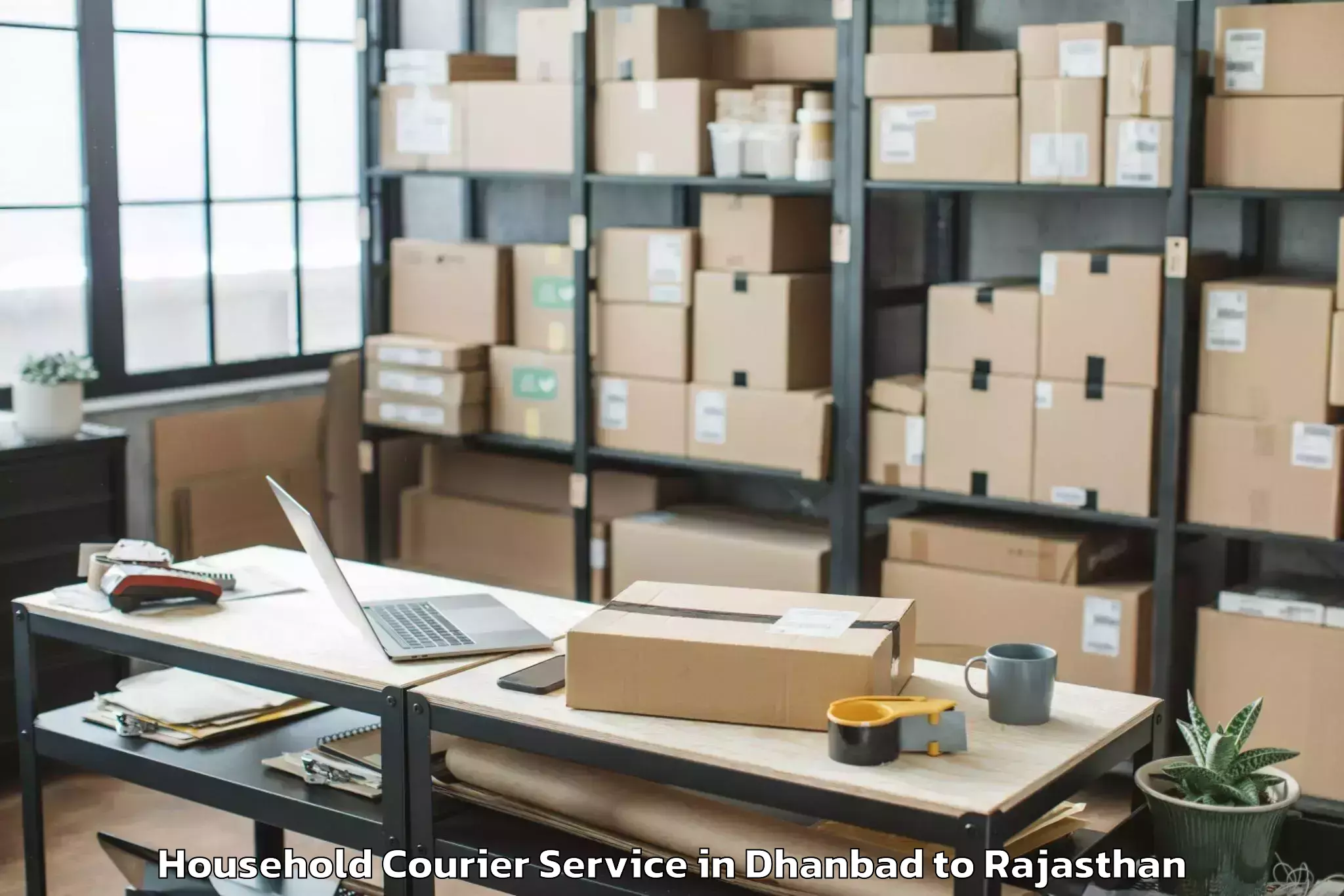 Book Your Dhanbad to Bandikui Household Courier Today